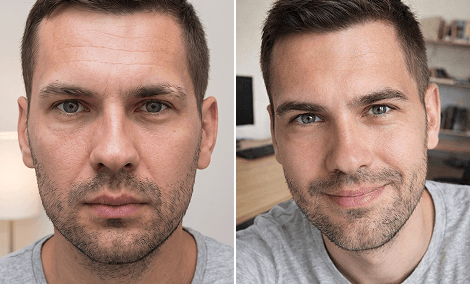 Verdichtung spärlicher Augenbrauen