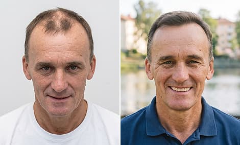 Crown and mid-scalp hair restoration