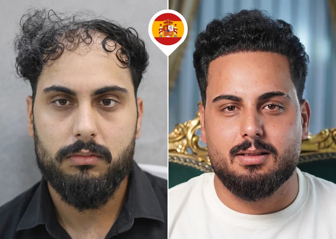Restauración de la línea frontal y las sienes en cabello rizado